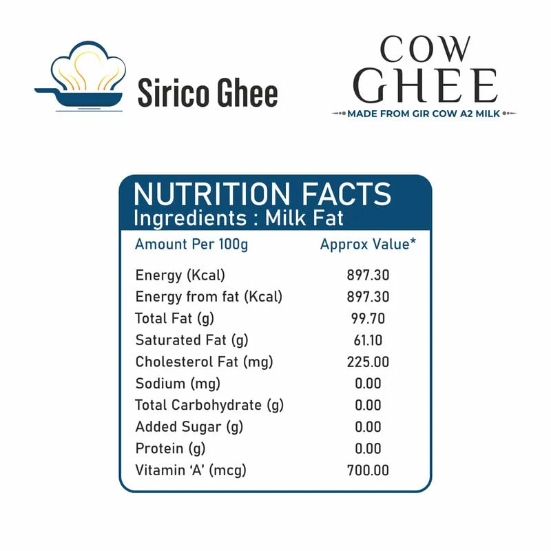 Natural A2 Cow Ghee By Sirico Ghee | Traditional Vedic Bilona Method Curd-Churned Pure Desi Danedar Ghee For Sweets | 4 Litre (2 Litre * 2) 135.2 Ounce | Tin Pack - Image 2