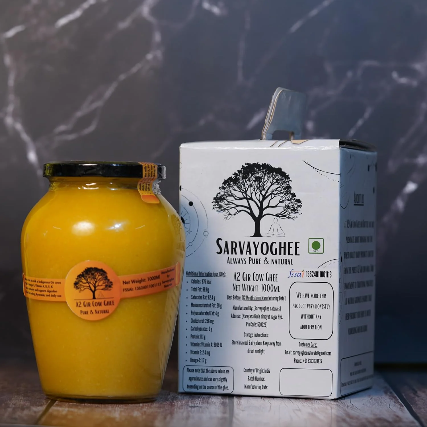 Natural A2 Gir Cow Ghee By Sarvayoghee | Pure & Healthy Traditional Bilona Method Cow Ghee For Cooking | (500ml) 16.9 Ounce | Jar Pack - Image 4