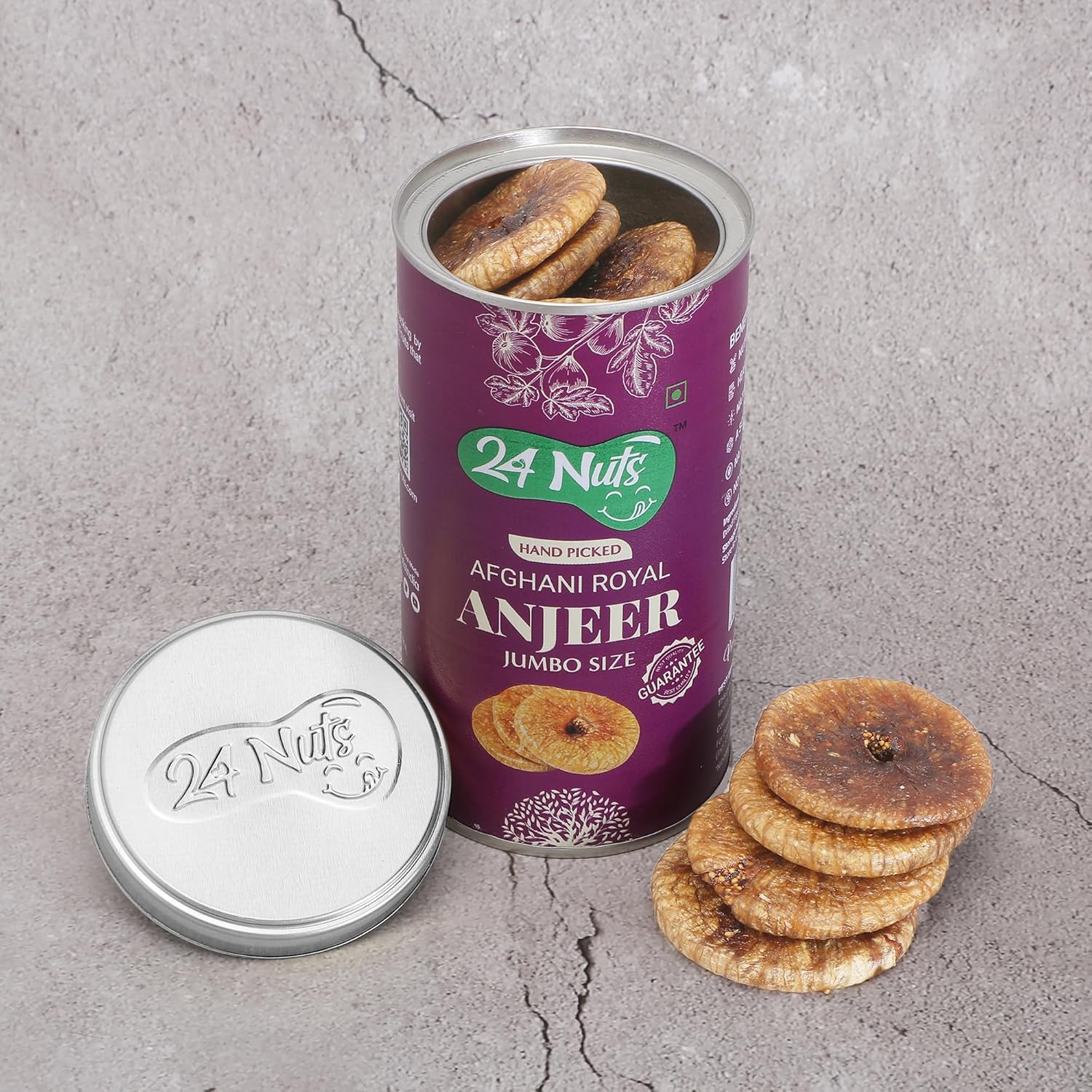 Natural Afghani Royal Jumbo Size Anjeer By 24 Nuts 750gm, (250gm*3) Each | Exclusively Fresh Healthy Special Figs Tin Jar | 26.4 Ounce - Image 3