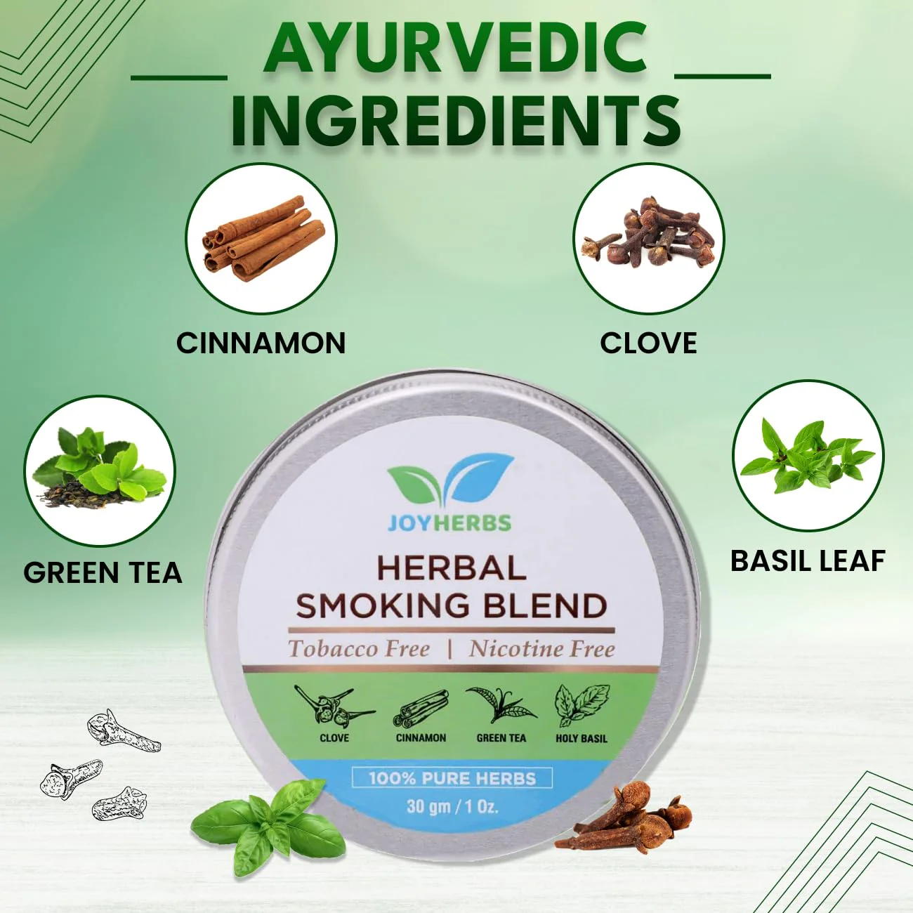 Natural & Ayurvedic Herbal Smoking Blend 1 Pack 1 Oz/ 30g Can With Mct Tube 100 Tubes Per Box - Tobacco-Free & Nicotine-Free Smoking Mixture - Image 4