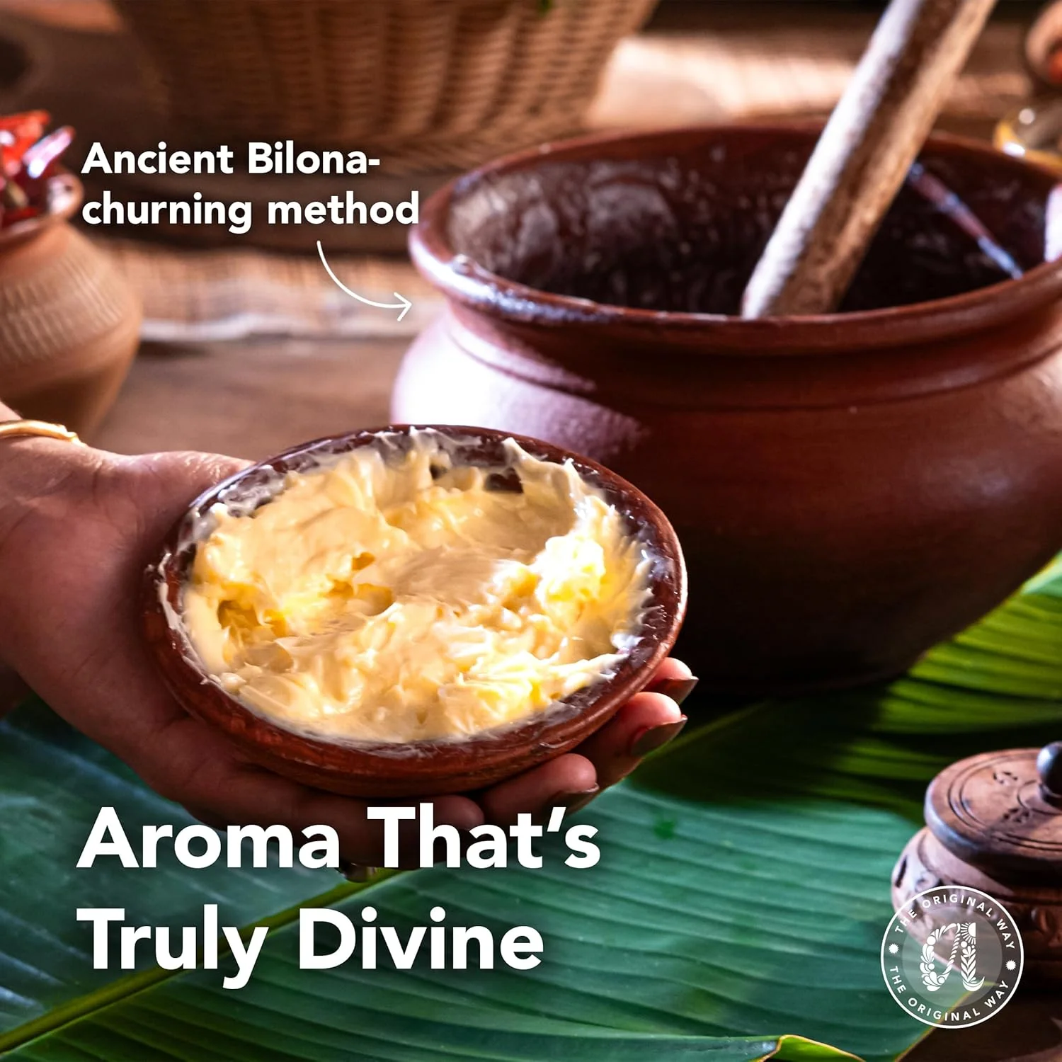 Natural Premium Bilona-Churned Gir Cow Ghee By Anveshan | High In Vitamins A, D & Healthy Bilona Method Desi Ghee Good For Bones Health | (150ml) 5.0 Ounce | Jar Pack - Image 3