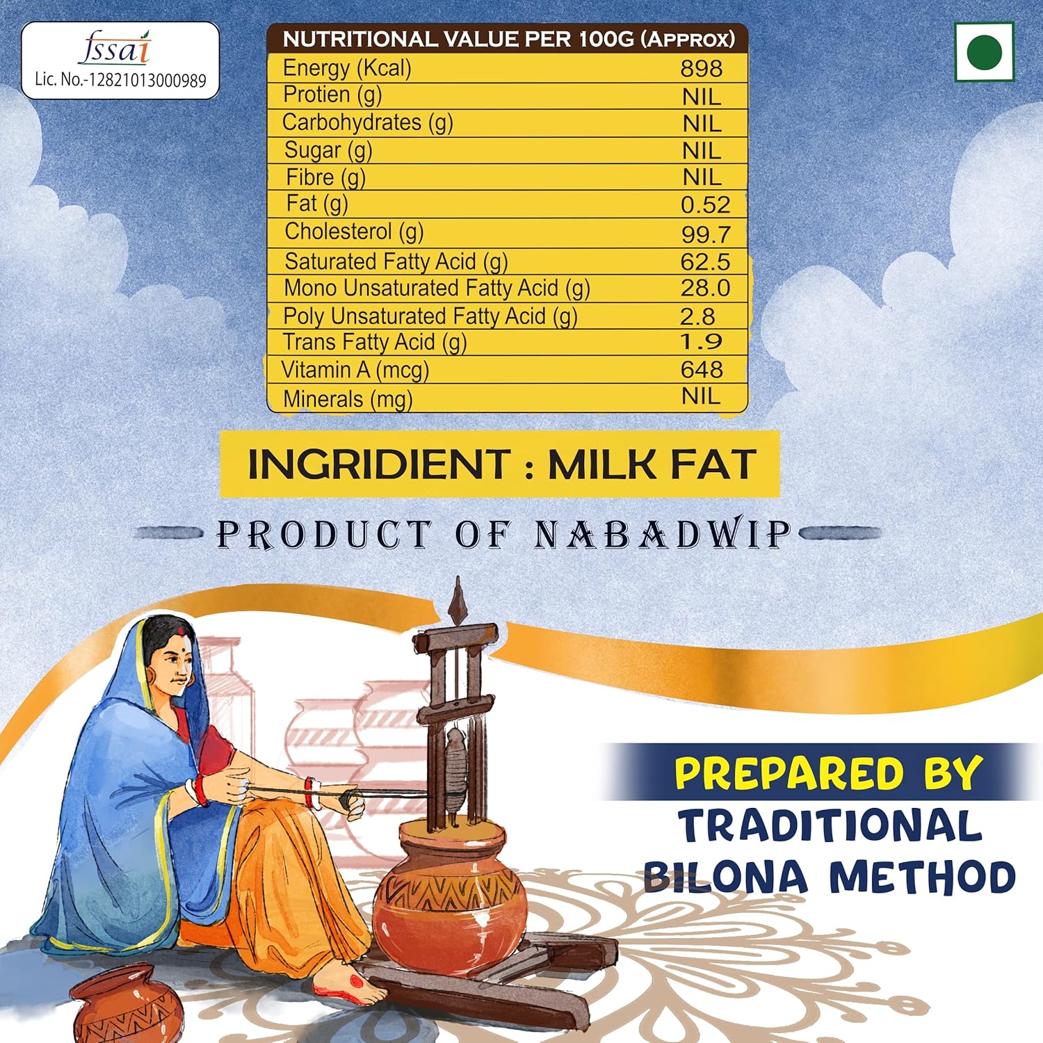 Natural Premium Cow Ghee By Daily Khao | Delicous & Healthy Curd-Churned Cultured Pure Bilona A2 Ghee Perfect For Halwa | 1 Litre (250ml * 4) 33.8 Ounce | Jar Pack - Image 4