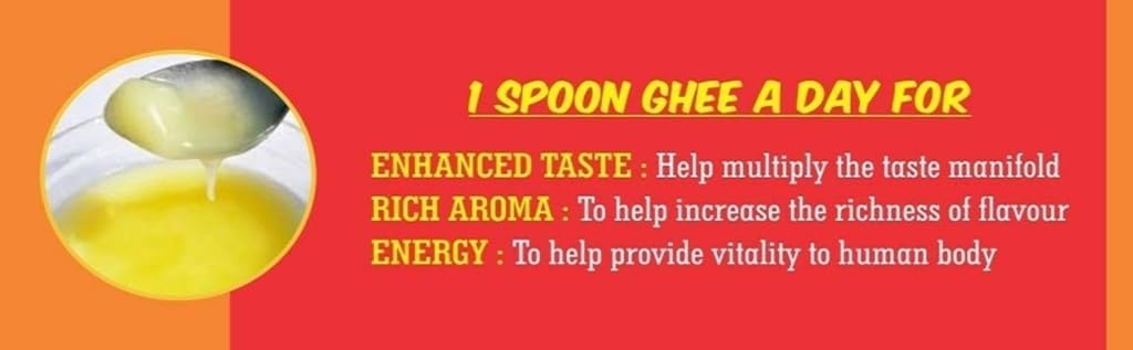 Natural Premium Desi Ghee By GillAcres | Highly Nutritious & Healthy Desi Ghee Helps Keep Your Boost Energy | (500ml) 16.9 Ounce | Jar Pack - Image 3