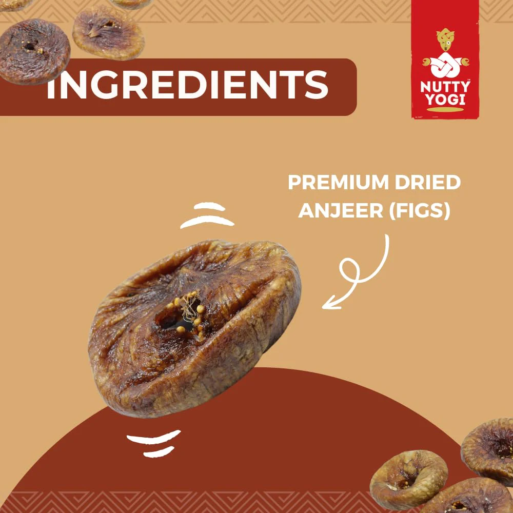 Natural Premium Dried Afghani Anjeer Dried Figs By Nutty Yogi 400gm, | Rich Source Of Fibre Calcium & Iron | Low In Calories Fat Free Anjeer Jar Pack | 14.1 Ounce - Image 3