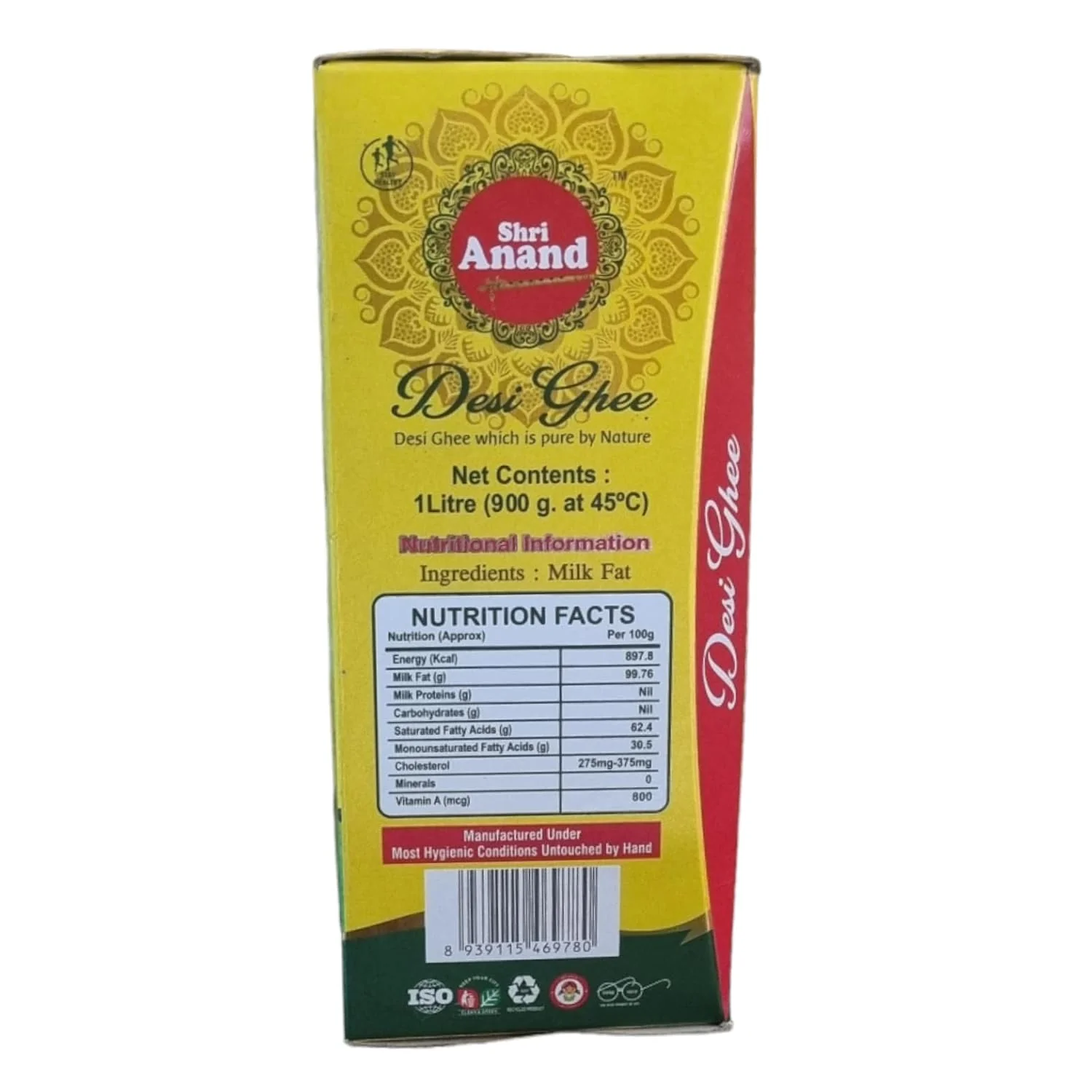 Natural Pure Cow Desi Ghee By Shri Anand | Natural & Healthy Gir Cow Cultured Desi Ghee Perfect For Use Puja | (1 Litre) 33.8 Ounce | Box Pack - Image 3