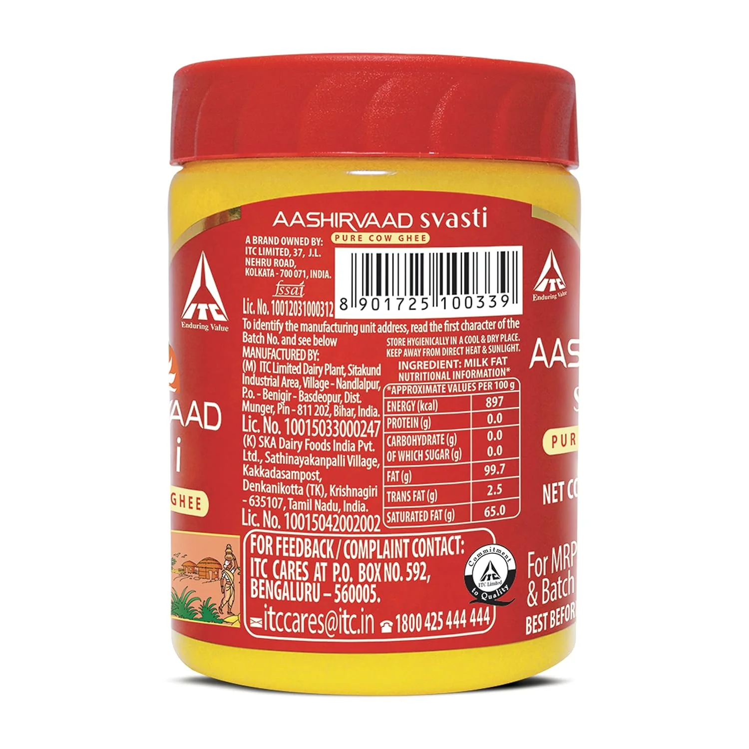 Natural Svasti Desi Cow Ghee By Aashirvaad | Naturally & Healthy Protein Fiber Desi Ghee Perfect For Dishes | (200ml) 6.7 Ounce | Jar Pack - Image 2