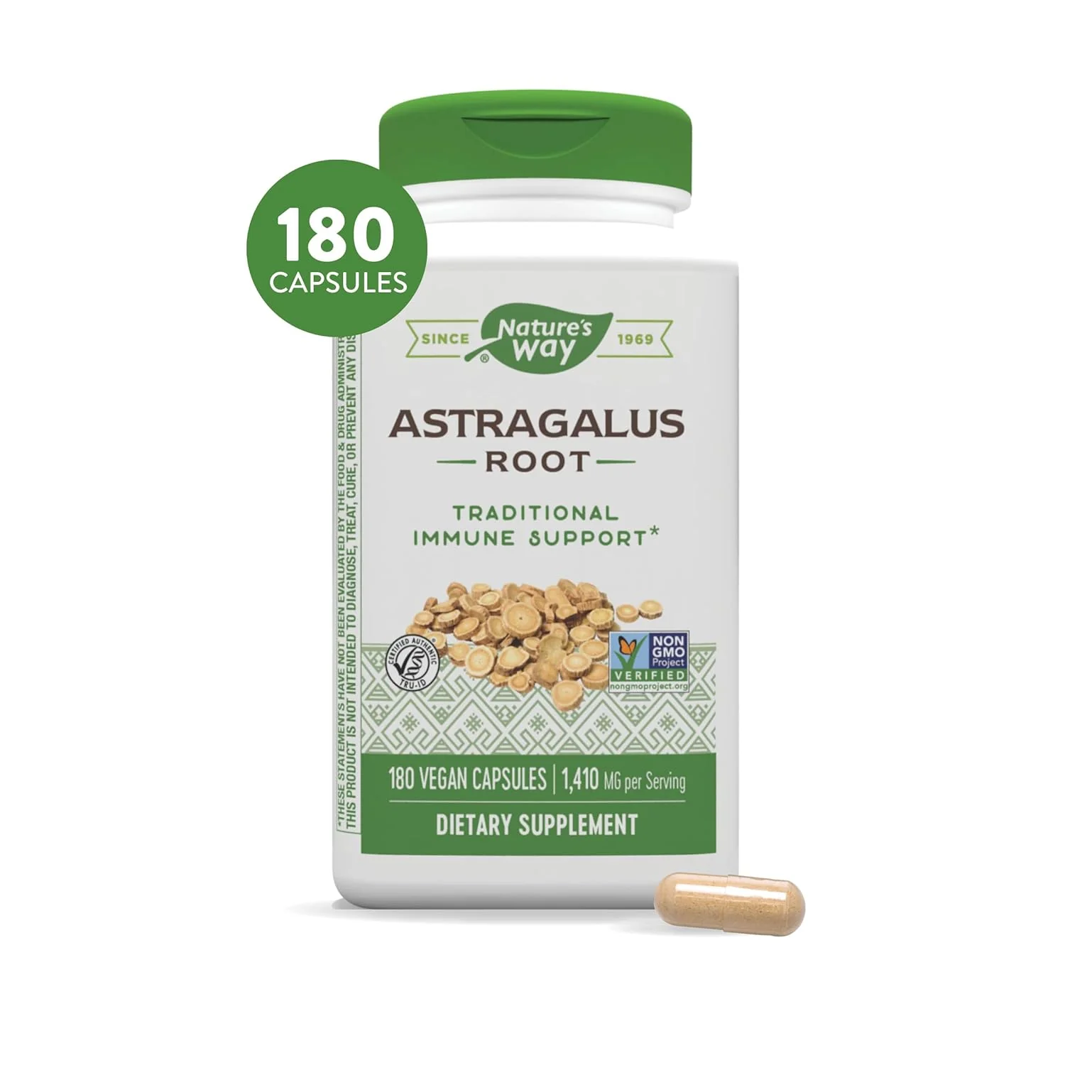 Nature's Way Astragalus Root, Supports Traditional Immune Health, Gluten Free, Vegan, Non Gmo | 180 Vegan Capsules 200gm 0.4lbs - Image 2