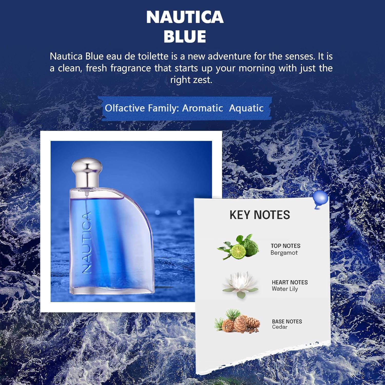 Nautica Blue Eau De Toilette Vaporisateur Spray 100ml 3.4 Fl.oz. Masculine Fragrance | Long Lasting - Image 4