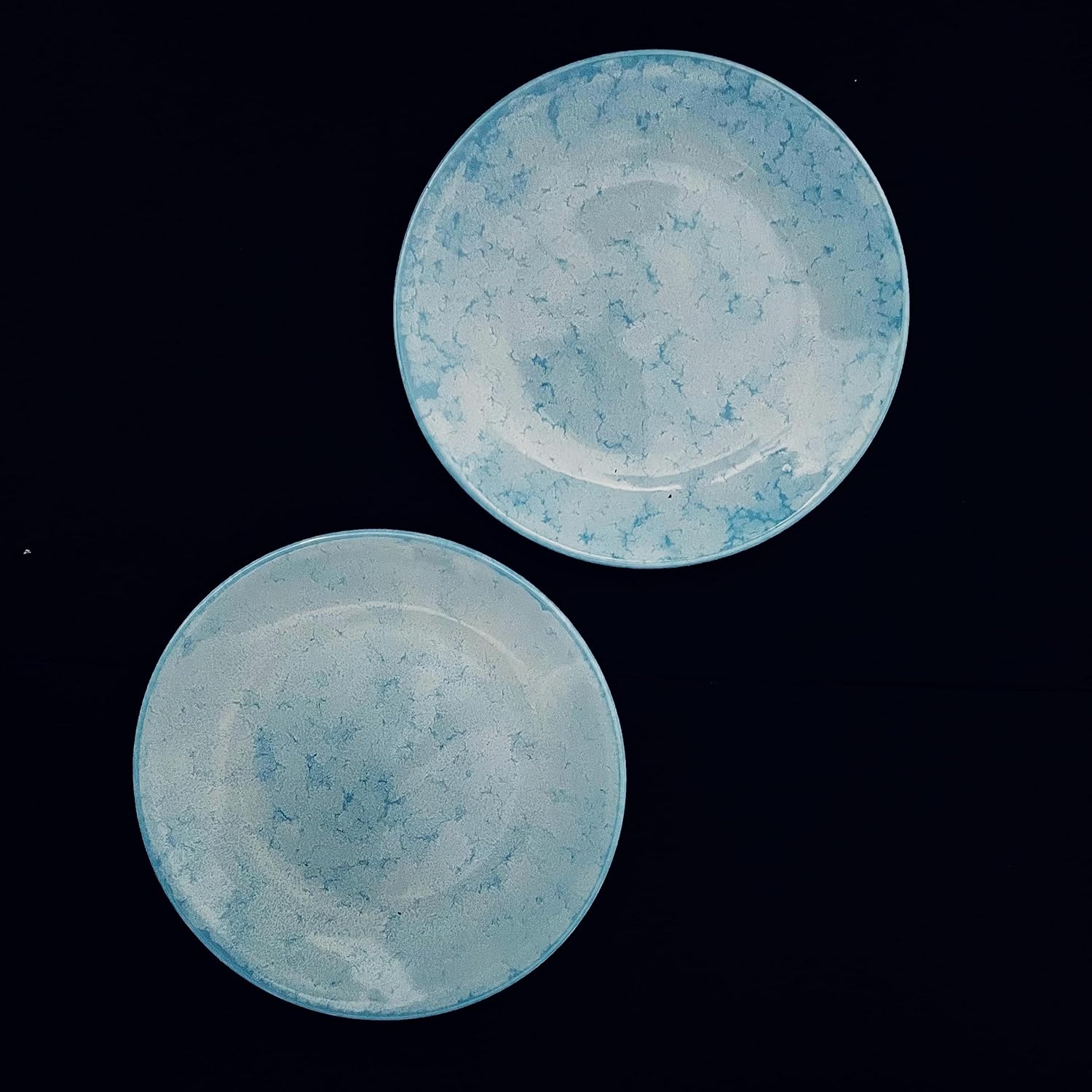 Neelam Hand Painted Ceramic Quarter Plates Set Of 6 - Blue | Small Side Plates For Dinner & Snacks - 7 Inch, 6 Pieces, Microwave Safe - Image 3