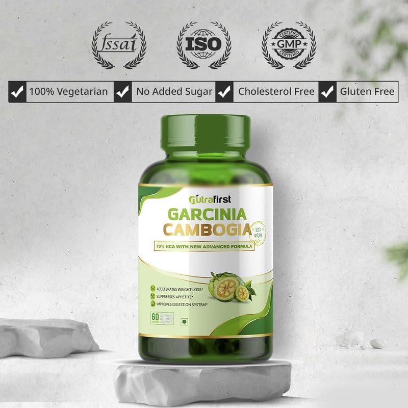 Nutrafirst Garcinia Cambogia Tablets 800mg With 70% Hca & Green Tea Extract, For Weight Management, Improves Digestion For Men & Women | 60 Tablets 100gm 0.2lbs Each Pack Of 4 - Image 4