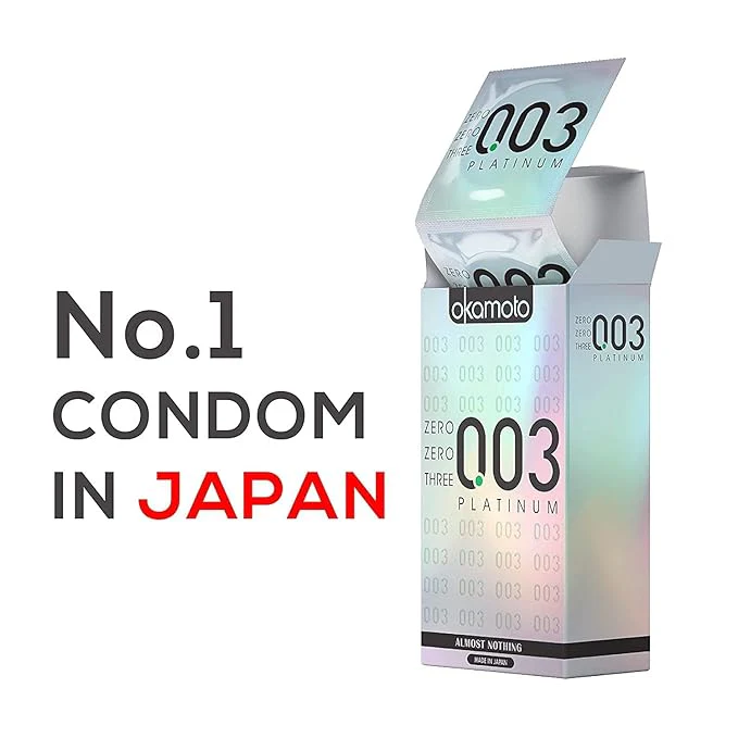 Okamoto Condom | Thinnest Premium Japanese Condoms 0.03 Mm Thin | 003 Platinum (Pack Of 1) - Image 2