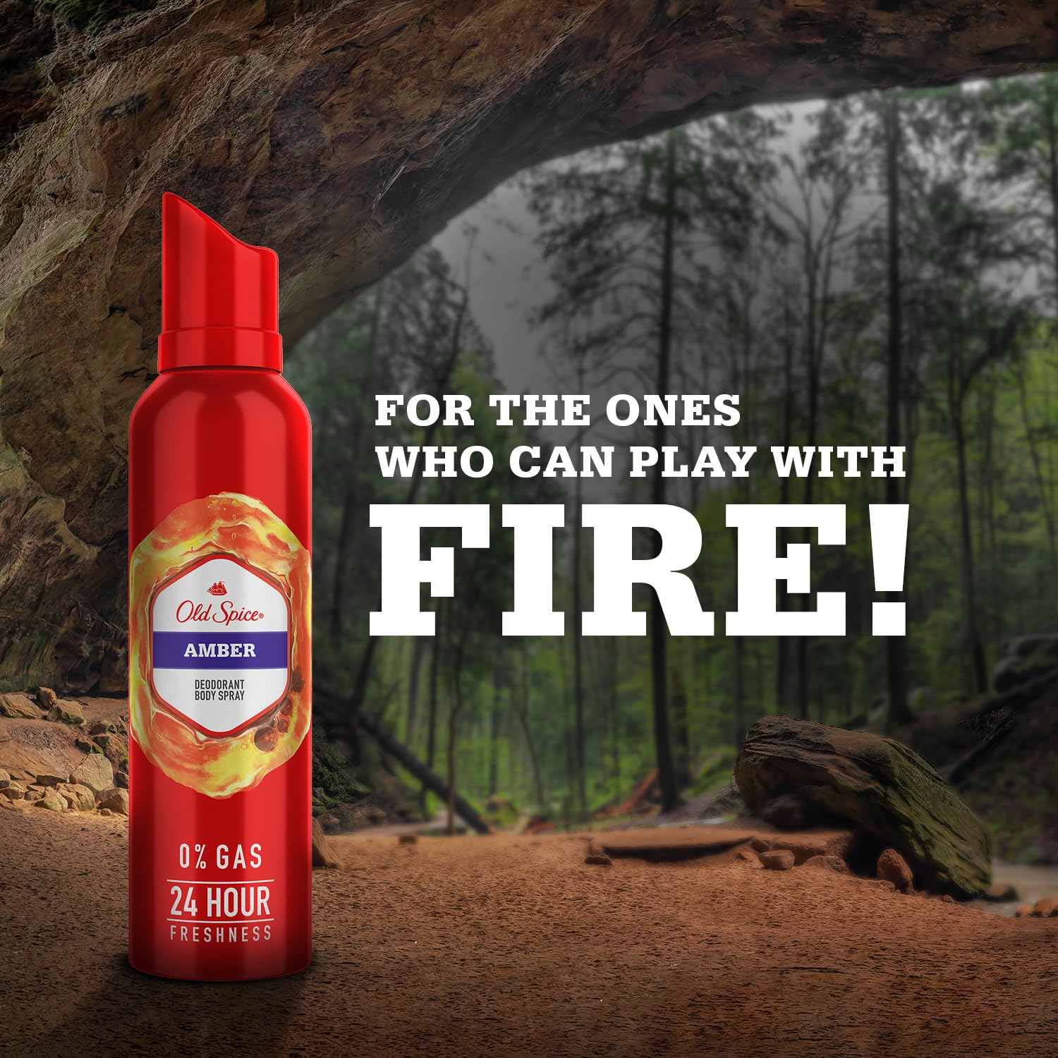 Old Spice Amber 140ml 4.7 Fl.oz. No Gas 24 Hour Long Lasting Freshness Deodorant Body Spray For Men - Image 3