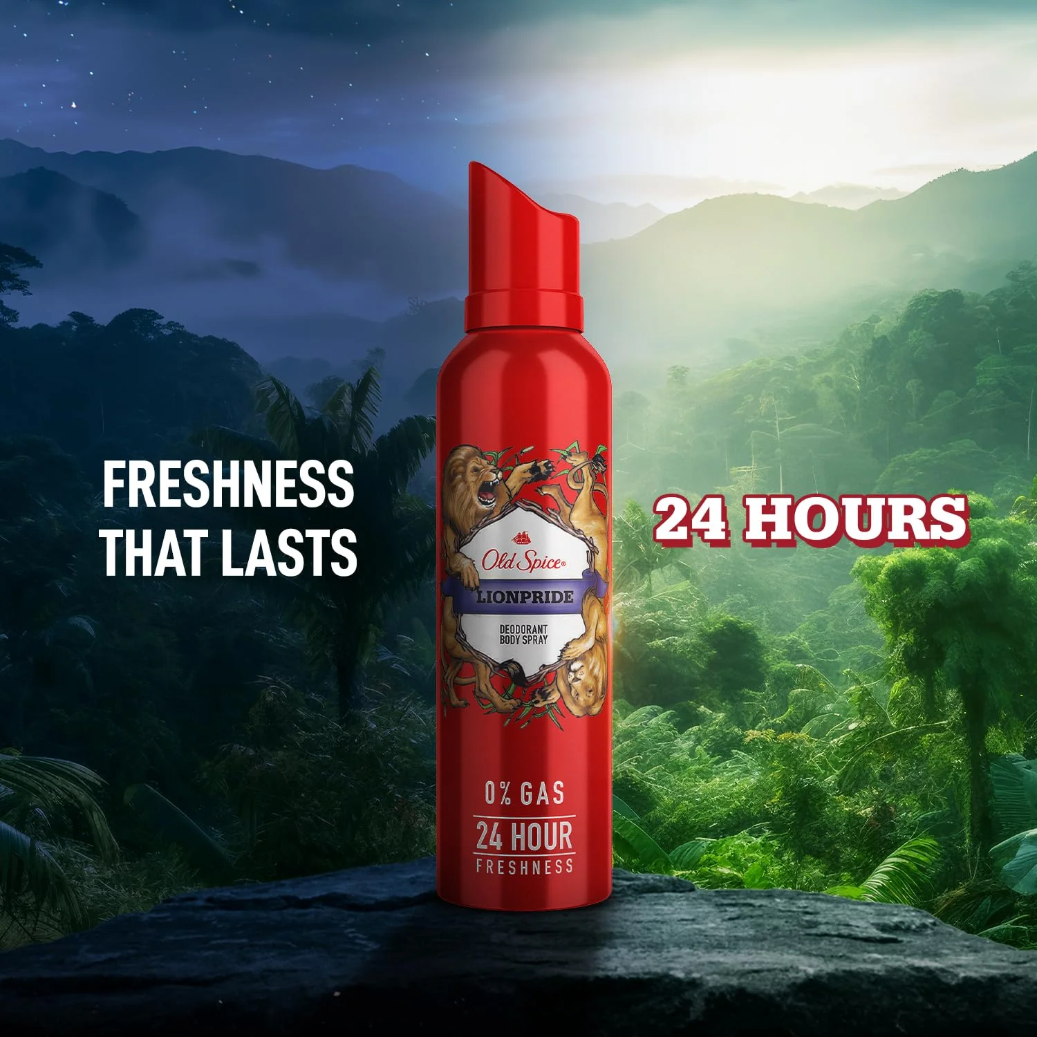 Old Spice Lionpride No Gas 24 Hour Long Lasting Freshness Deodorant Perfume Body Spray For Men 140ml 4.7 Fl.oz. - Image 4