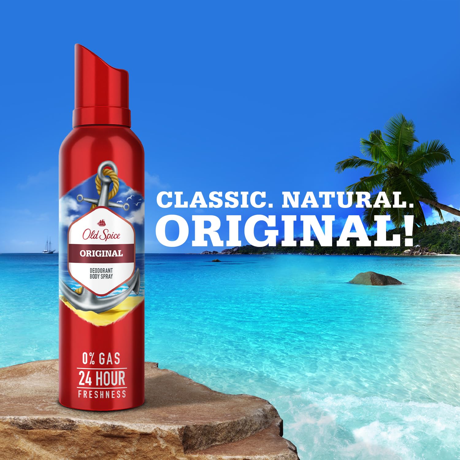 Old Spice Original No Gas 24 Hour Long Lasting Freshness Deodorant Perfume Body Spray For Men 140ml 4.7 Fl.oz. - Image 3