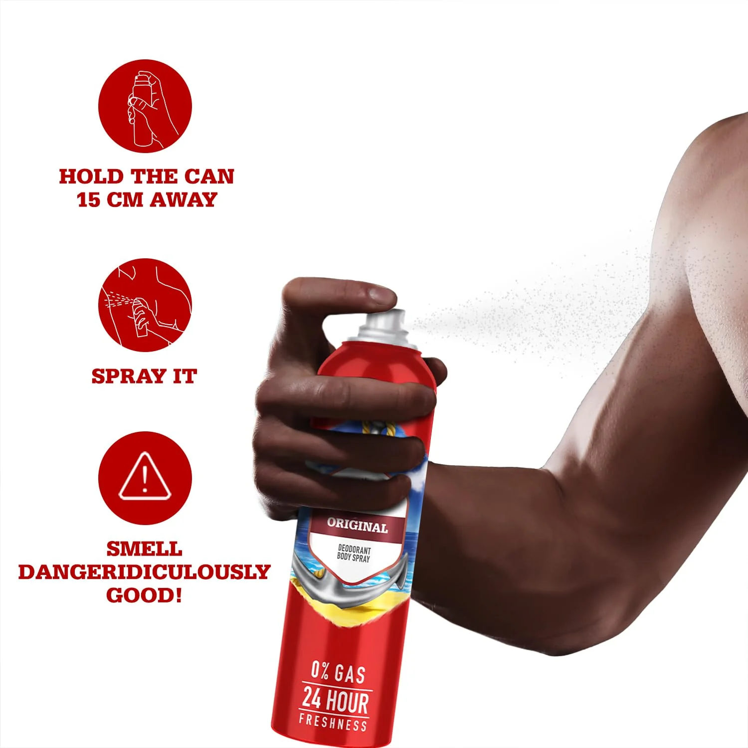 Old Spice Original No Gas 24 Hour Long Lasting Freshness Deodorant Perfume Body Spray For Men 140ml 4.7 Fl.oz. - Image 5