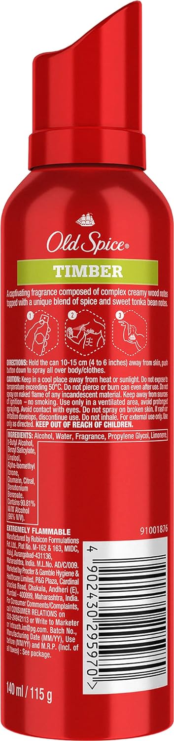 Old Spice Timber Deodorant For Men 140ml 4.7 Fl.oz. & Old Spice Musk After Shave Lotion 100ml 3.4 Fl.oz. - Image 3