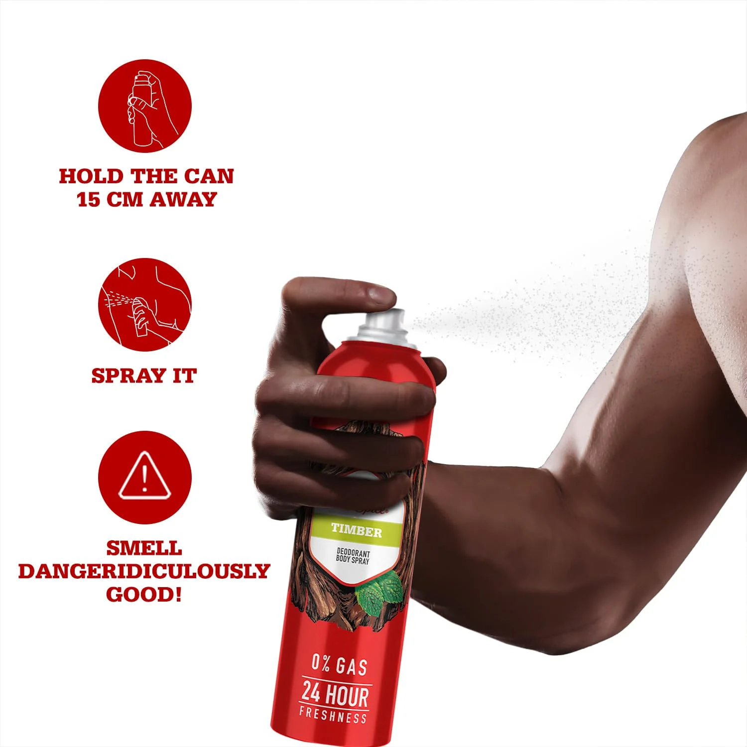 Old Spice Timber No Gas 24 Hour Long Lasting Freshness Deodorant Perfume Body Spray For Men 140ml 4.7 Fl.oz. - Image 5