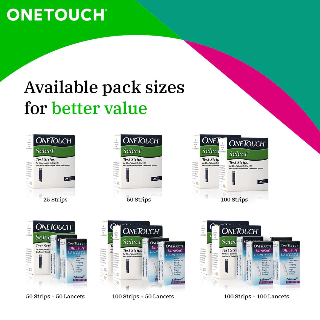 OneTouch Select Test Strips - Pack of 25 Strips | Blood Sugar Test Machine Testing Strips | Global Iconic Brand | For use with OneTouch Select Simple Glucometer - Image 6