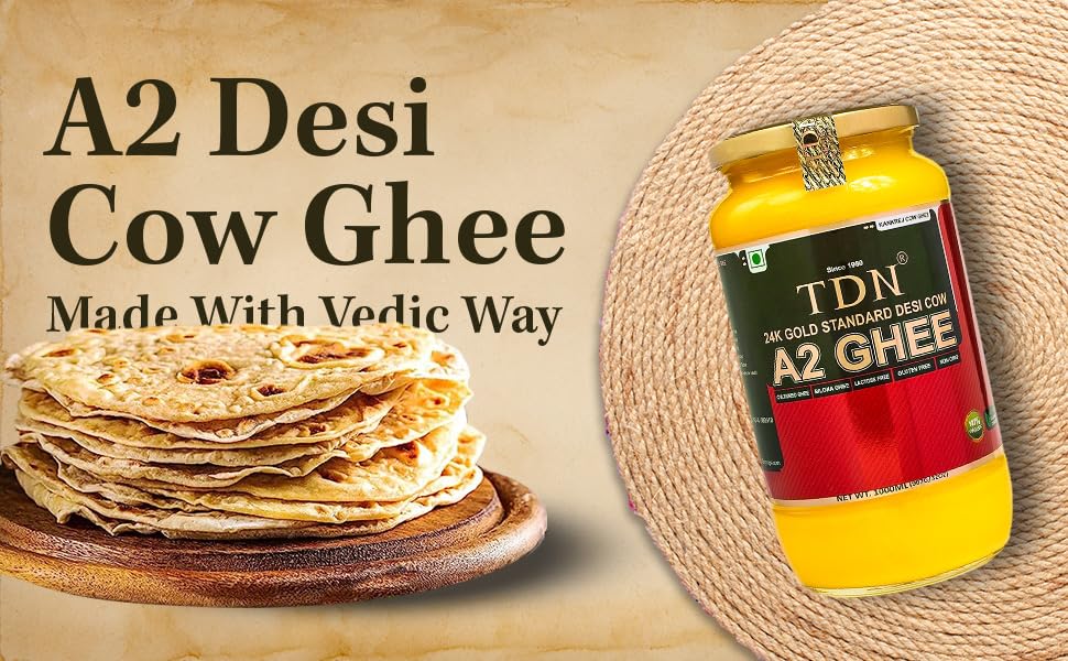 Organic A2 Cow Ghee By TDN | Rich In Vitamin A & Healthy Nutrients Desi Ghee Perfect For Bones Health | (1 Litr) 33.8 Ounce | Jar Pack - Image 3