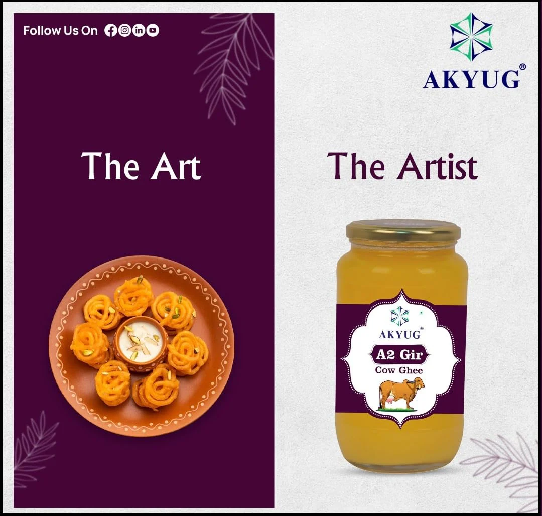 Organic A2 Gir Cow Ghee By Akyug | Tradition Bilona Method A2 Rich Desi Ghee Good For Calcium | (500ml) 16.9 Ounce | Jar Pack - Image 5