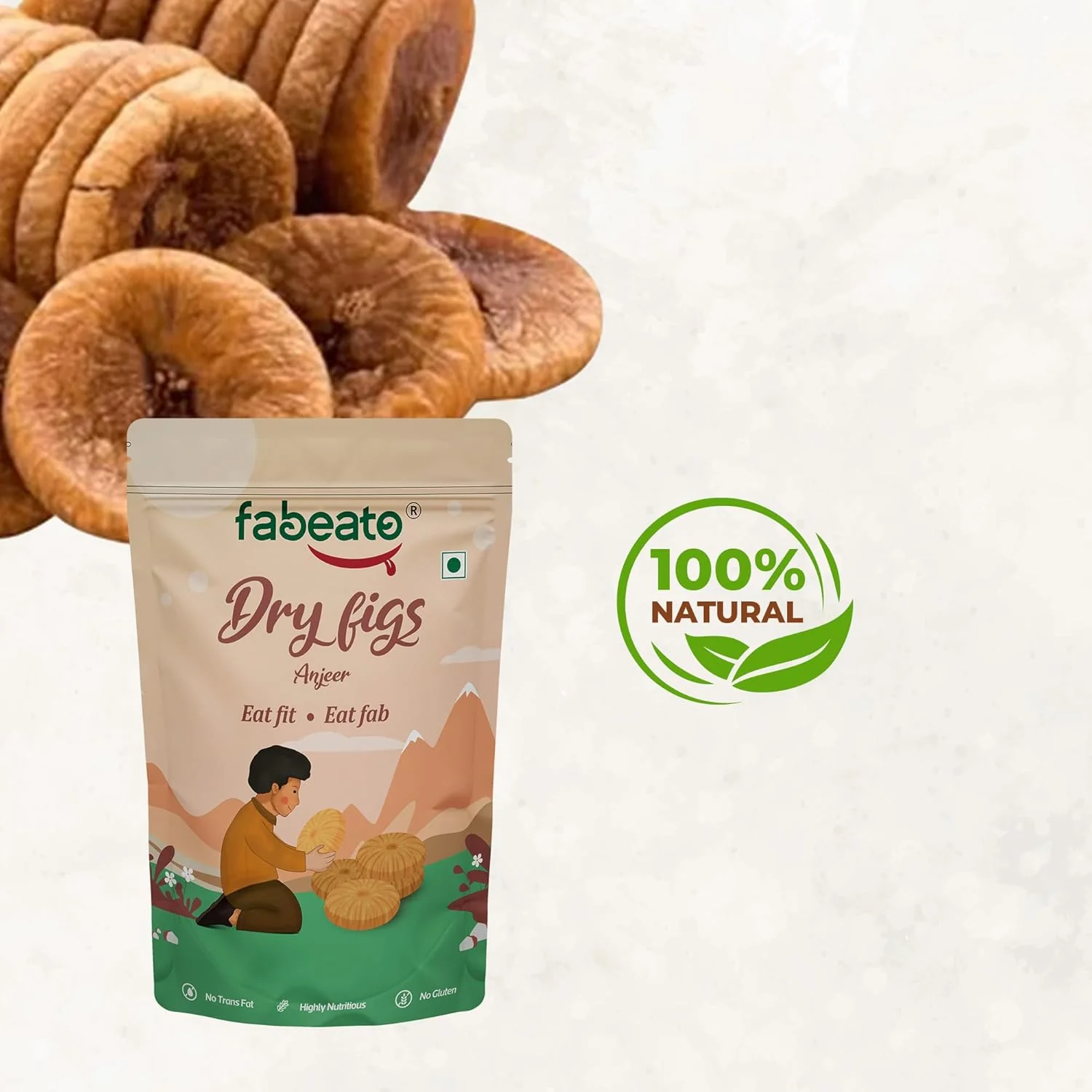 Organic Afghani Sun Dried Figs Anjeer By Fabeato 500gm, (250gm*2) Each | All Natural & Good Source Of Fiber Vacuum Packed For Extra Freshness | 17.6 Ounce - Image 4