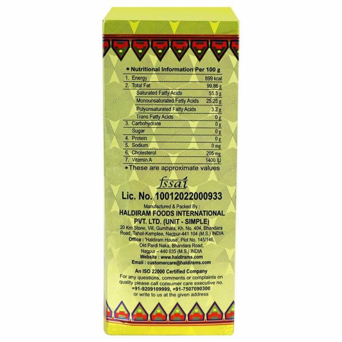 Organic Cow Desi Ghee By Haldiram'S | Great Source Of Healthy & Nutrients Desi Cow Ghee Good For Dishes | (500ml) 16.9 Ounce | Tin Pack - Image 2