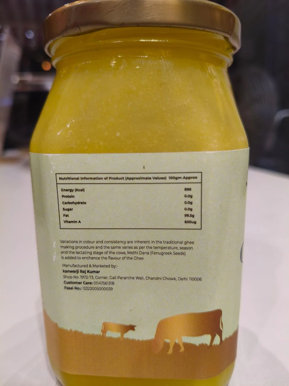 Organic Cow Ghee Bilona Method By Kanwarji'S | Healthy & Nutrient-Rich Grass-Fed Desi Cow Ghee Good For Eyes | (250ml) 8.4 Ounce | Jar Pack - Image 5