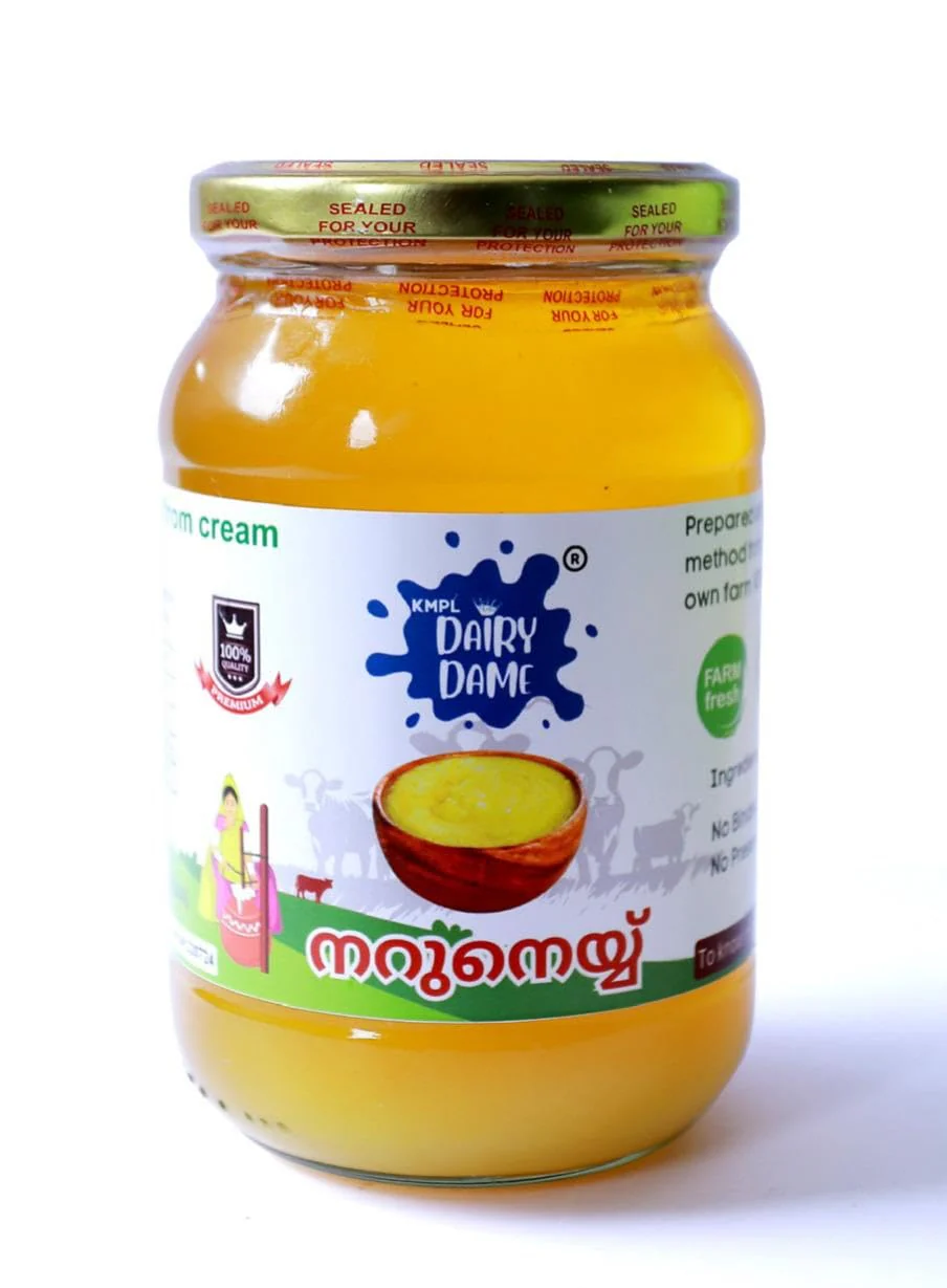 Organic Cow Ghee By Dairy Dame | Traditional Kerala Cow Ghee Curd-Churned Bilona Ghee For Support Immunity | (500ml) 16.9 Ounce | Jar Pack