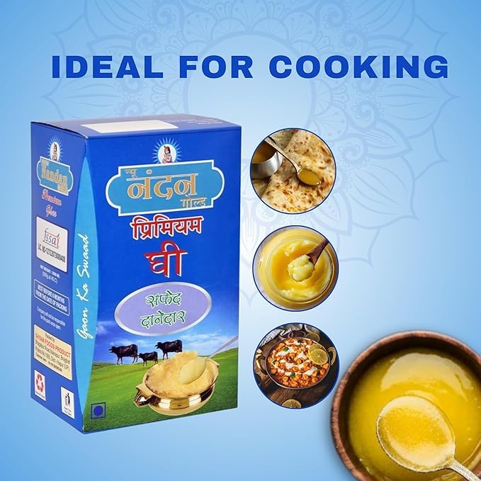 Organic Cow Ghee By New Nandan Gold | Rich Aromatic & Nutritious Indian Cow Ghee Perfect For Overall Health | 4 Litre (1 Litr * 4) 135.2 Ounce | Box Pack - Image 5