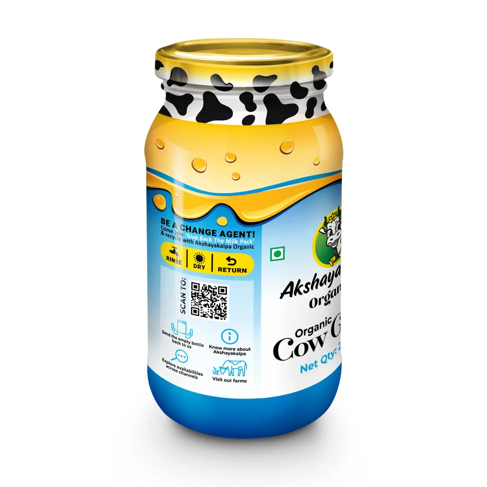Organic Desi Cow Ghee By Akshayakalpa Organic | Rich In Vitamins A, D & K Healthy Desi Ghee Perfect For Nourishes Skin | (195ml) 6.5 Ounce | Jar Pack - Image 2
