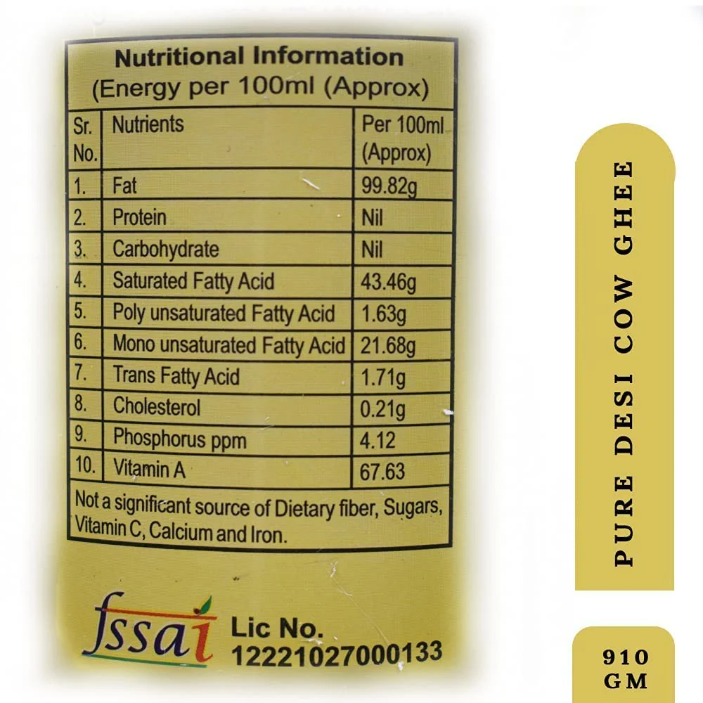 Organic Desi Cow Ghee By Gavyratan | High In Protein Fiber Healthy Desi Ghee Helps Moisturize Dry Skin & Hair | (5 Litr) 169.0 Ounce | Tin Pack - Image 5