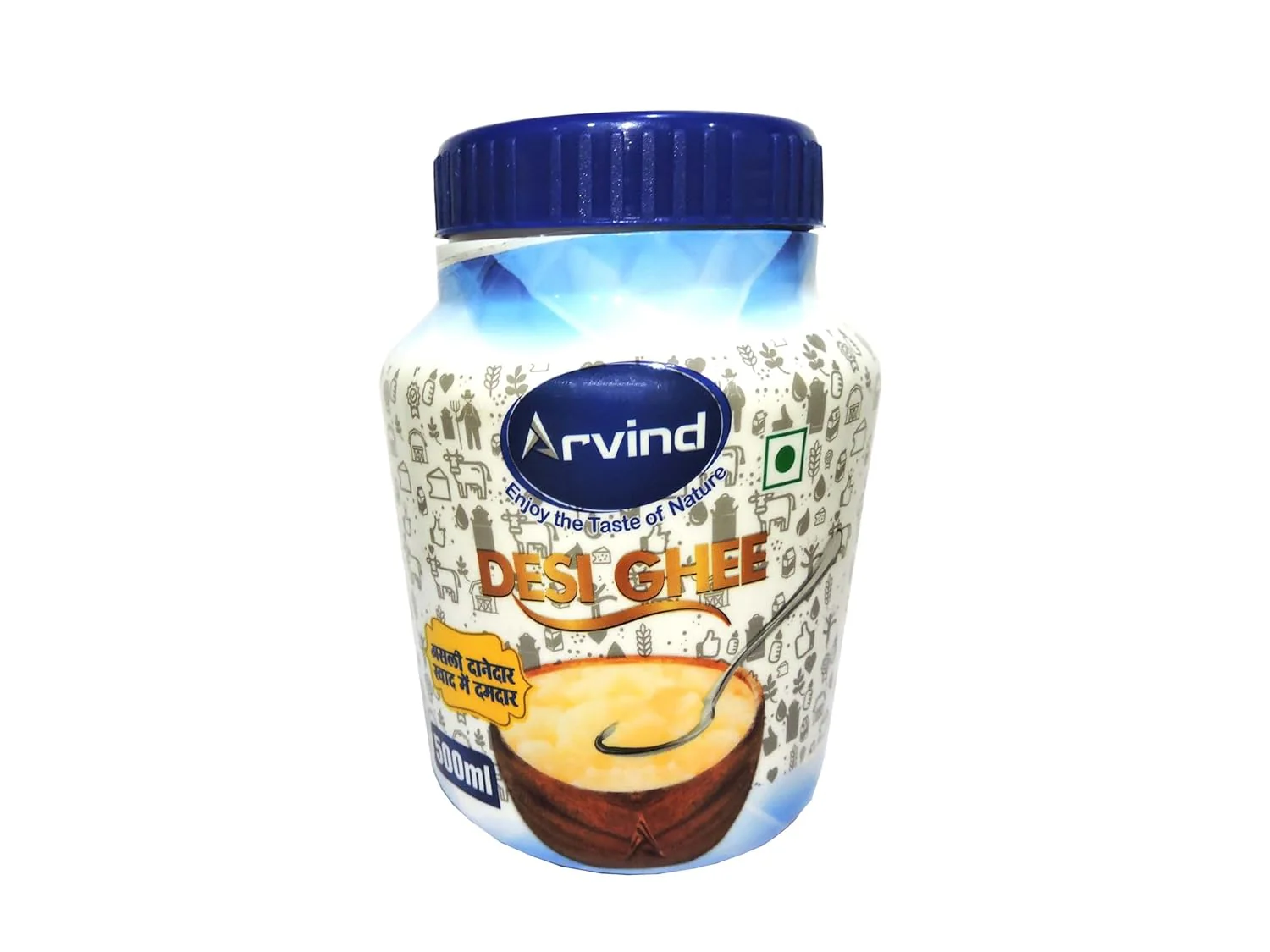Organic Desi Ghee By Arvind | Rich Aroma For Better Digestion & Immunity Pure Desi Ghee Good For Taste | (500ml) 16.9 Ounce | Jar Pack