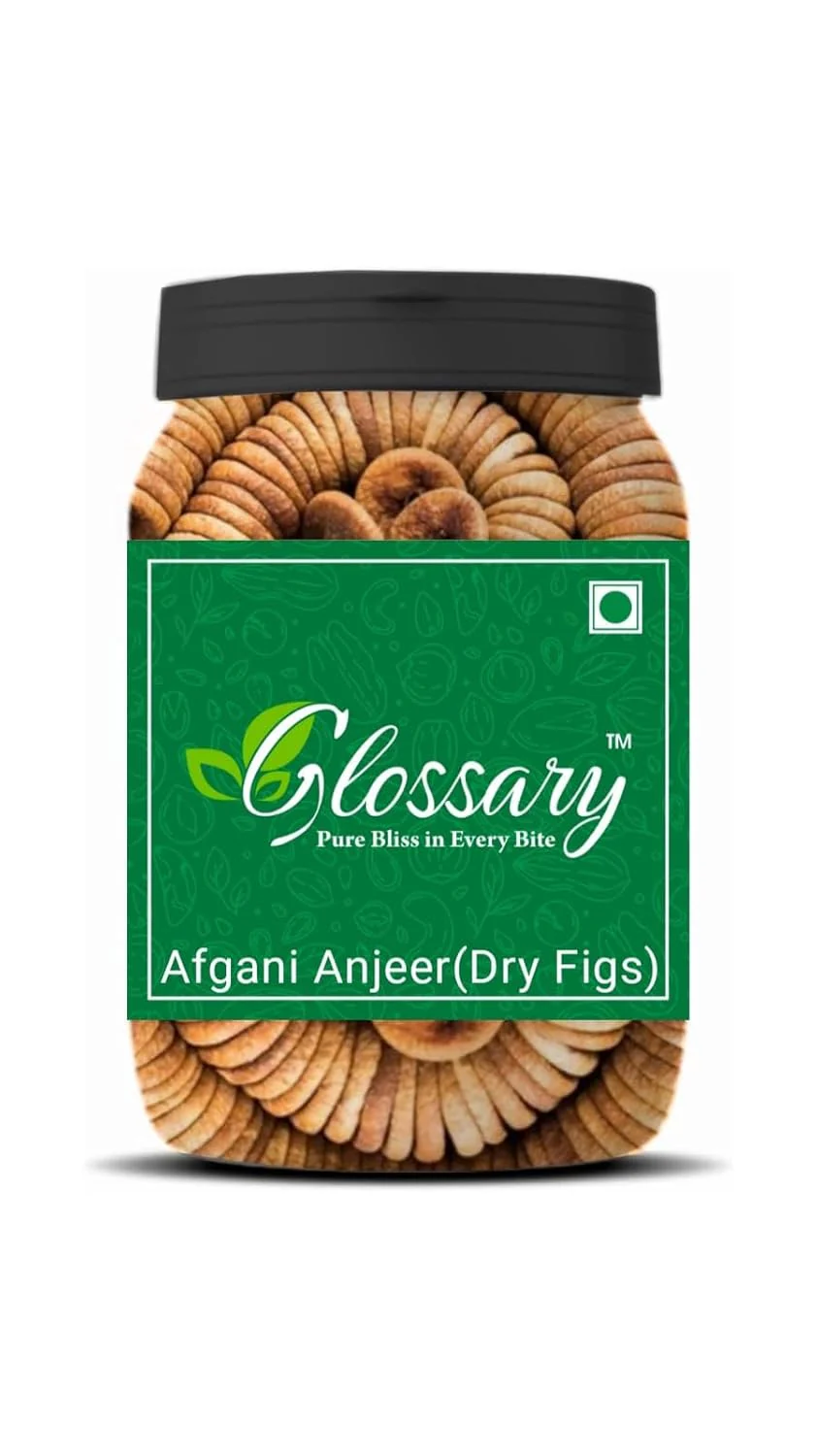 Organic Dried Afghani Anjeer By Glossary 750gm, | High In Minerals & Vitamins Healthy Delicious Dry Fruits Snack Jar | 26.4 Ounce