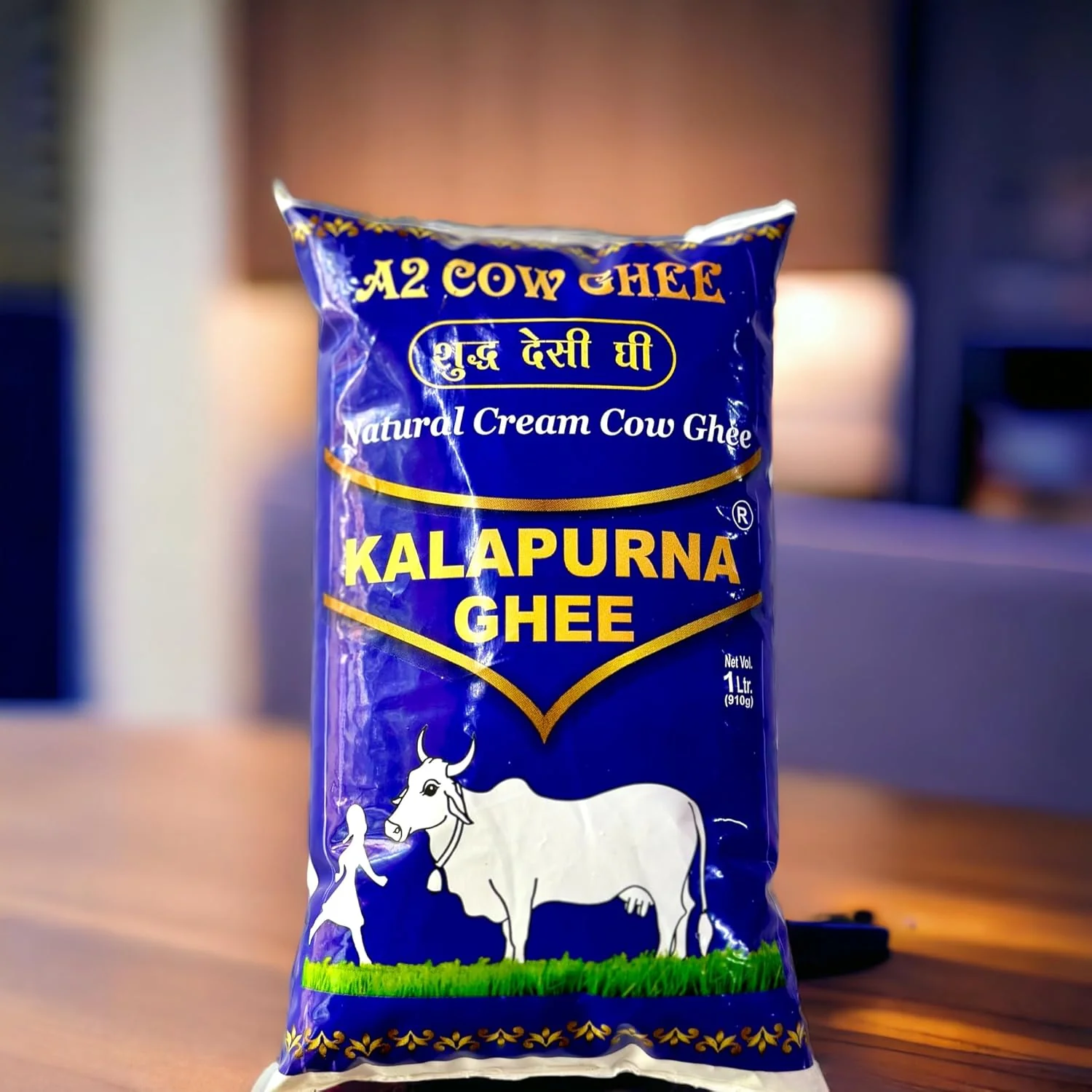 Organic Natural A2 Desi Cow Ghee By Kalapurna Ghee | Delicious & Nutritious Healthy Desi Cow Ghee For Overall Health | 4 Litre (1 Litr * 4) 135.2 Ounce | Pouch Pack - Image 4