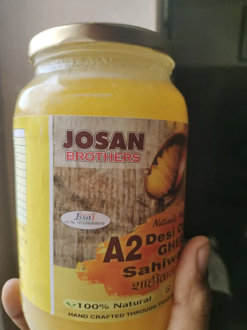 Organic Natural A2 Sahiwal Desi Cow Ghee By Josan Brothers | Rich In Calcium & Iron Healthy Nutrients Pure Desi Sahiwal Cow Ghee | (1 Litr) 33.8 Ounce | Jar Pack - Image 2