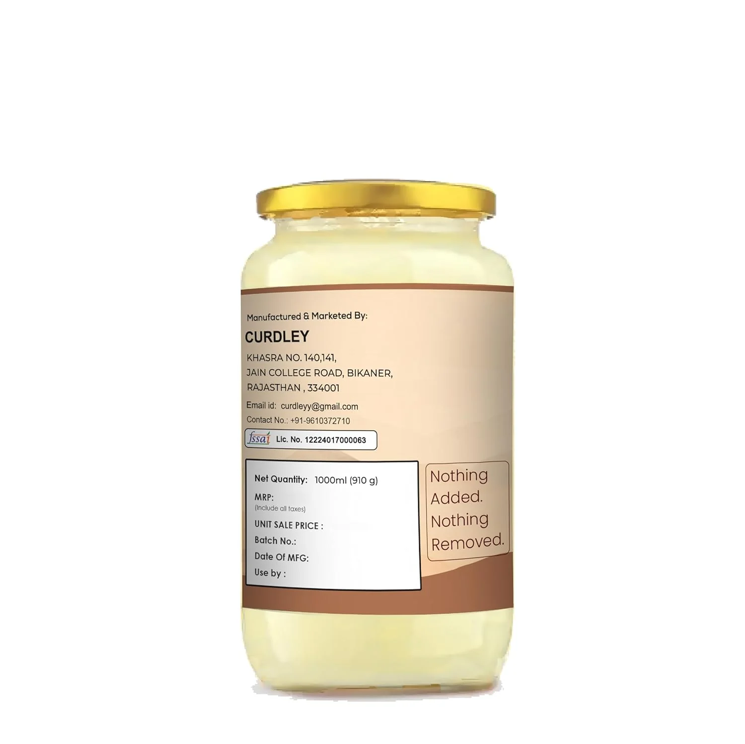 Organic Natural Camel Ghee By Curdley | Great Source Of Energy Healthy & Nutrients Camel Ghee Perfect For Diet | (250ml) 8.4 Ounce | Jar Pack - Image 2