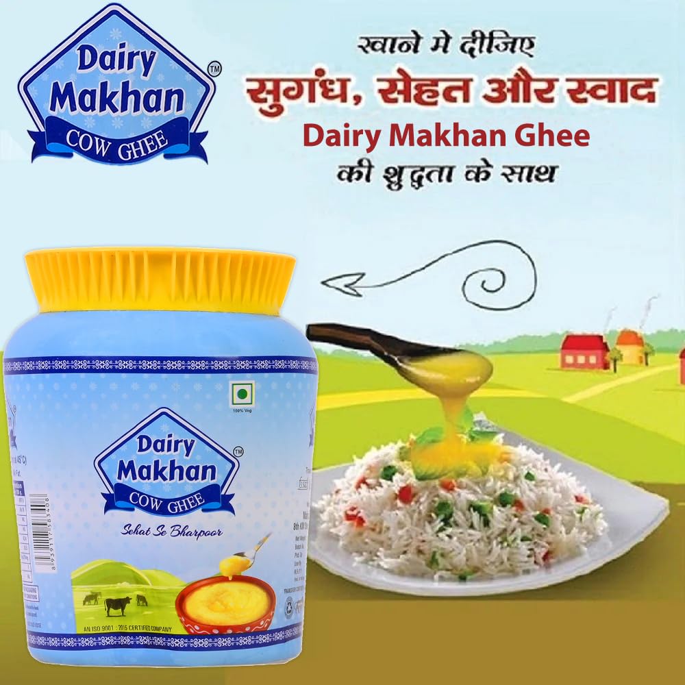 Organic Natural Cow Desi Ghee By Dairy Makhan | Good Source Of Vitamins & Minerals Healthy Desi Cow Ghee | 3 Litre (1 Litr * 3) 101.4 Ounce | Jar Pack - Image 3