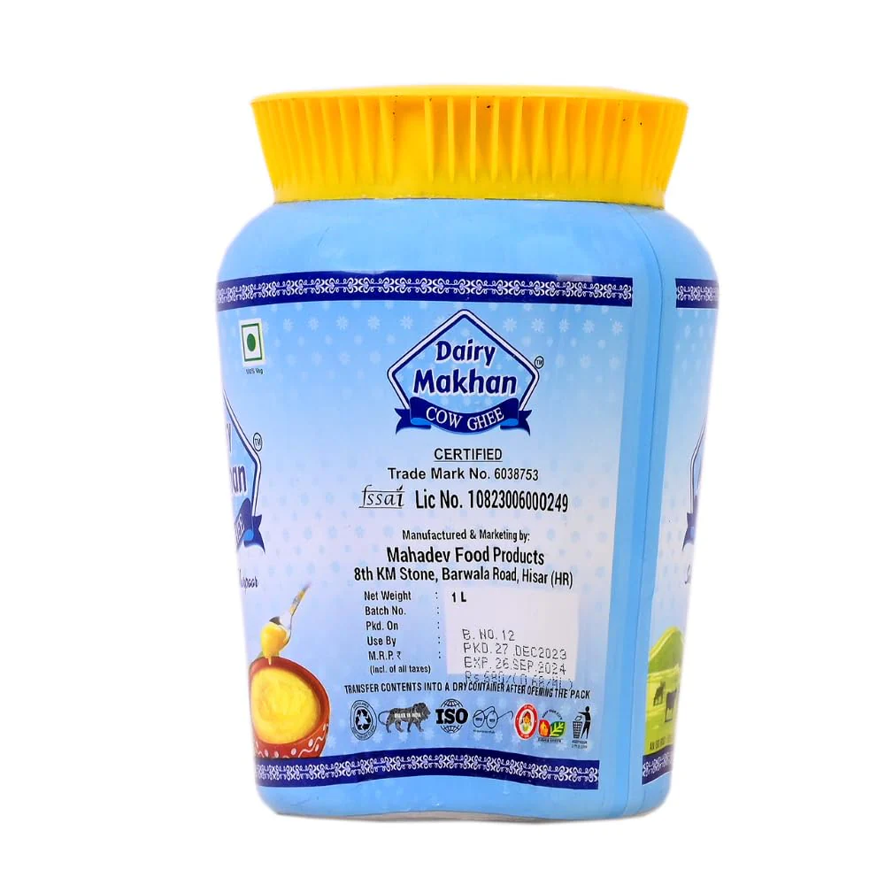 Organic Natural Cow Desi Ghee By Dairy Makhan | Good Source Of Vitamins & Minerals Healthy Desi Cow Ghee Perfect For Dishes | 2 Litre (1 Litr * 2) 67.6 Ounce | Jar Pack - Image 2