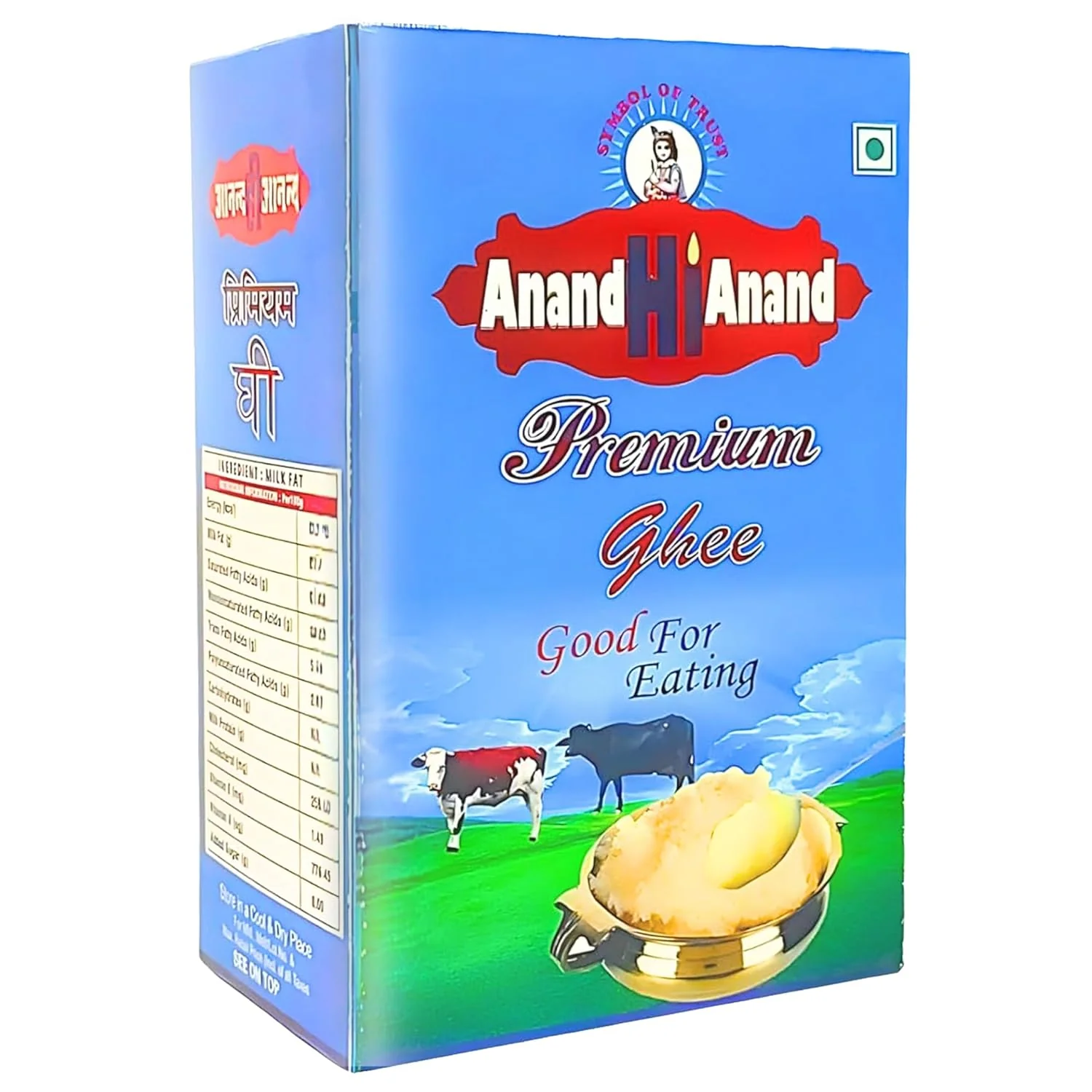 Organic Premium Cow Ghee By Anand Hi Anand | Rich In Nutrients & Vitamins A Healthy Desi Cow Ghee Good For Deseerts | 4 Litre (1 Litr * 4) 135.2 Ounce | Box Pack - Image 3