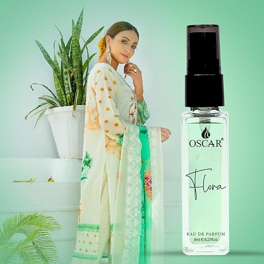 Oscar Flora Mini Pocket Perfume For Women 8 Ml 0.2 Fl.oz. | Vetiver & Sandalwood Notes | Mini Parfum | Travel Size Perfume | Flora Fragrance - Image 5