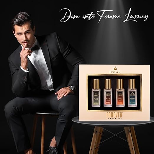Oscar Forever Luxury Perfume Gift Set To Men 20ml 0.6 Fl.oz. Each X4 | Long Lasting Fragrance | Notes Of Aqua, Oud, Woody, Musk | Eau De Parfum | Valentine Day Gift - Image 2