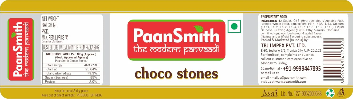 Paansmith Choco Stones 240gm, | Chocolate Rock Stone Candy | Jar Pack - Image 3