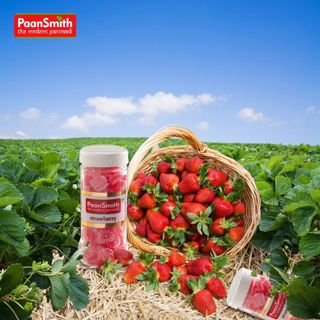Paansmith Strawberry Flavour (Red Toffees) 220gm, | Jar Pack - Image 3