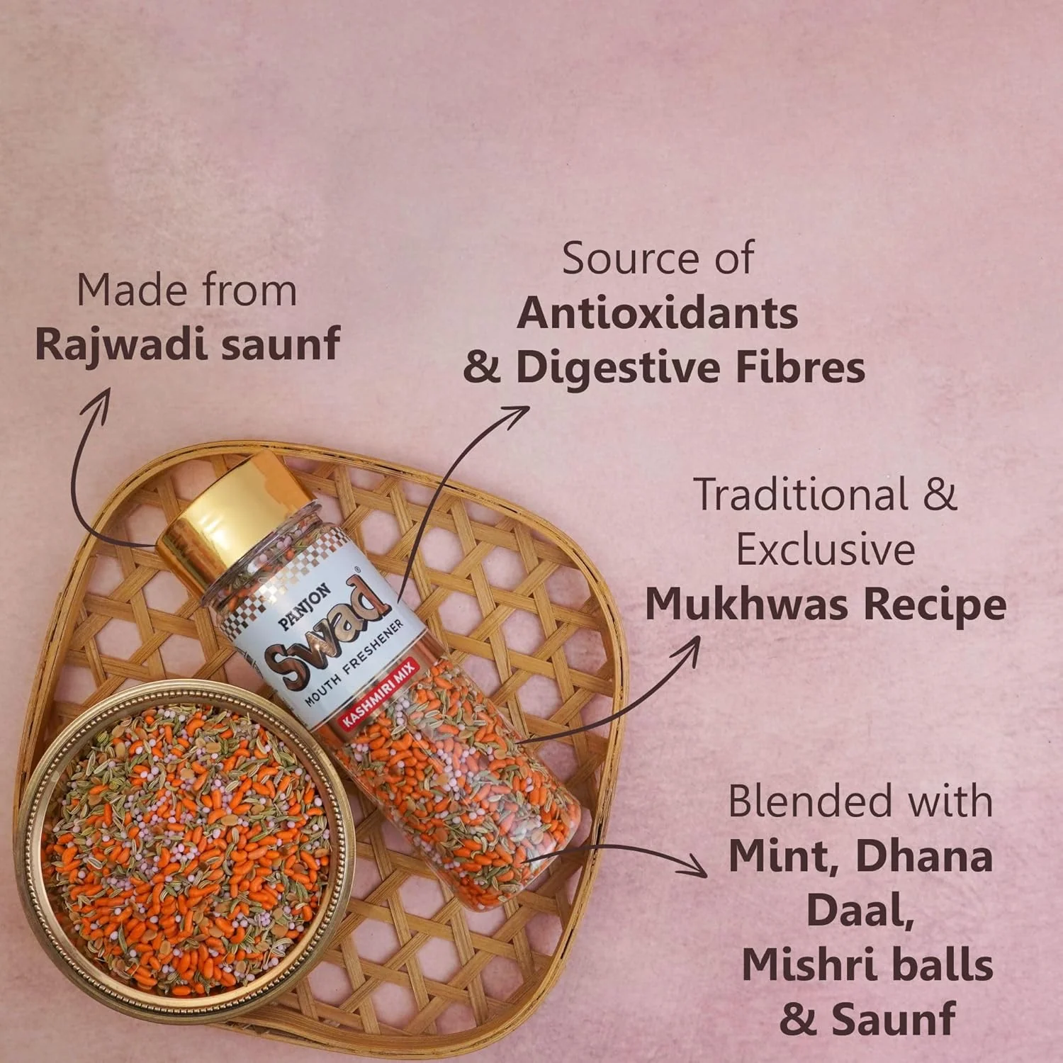 Panjon Swad Digestive Mouth Freshener Combo Pack Of 12 (Mix Flavour Candy) - Image 3