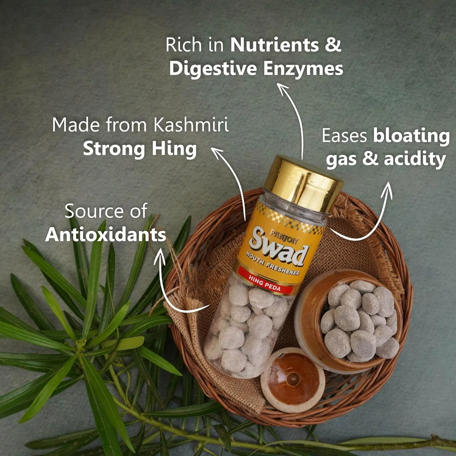 Panjon Swad Hing Peda & Anar Amla Pachak Mouth Fresheners 480gm, (240gm *2) | 2 Bottles - Image 3