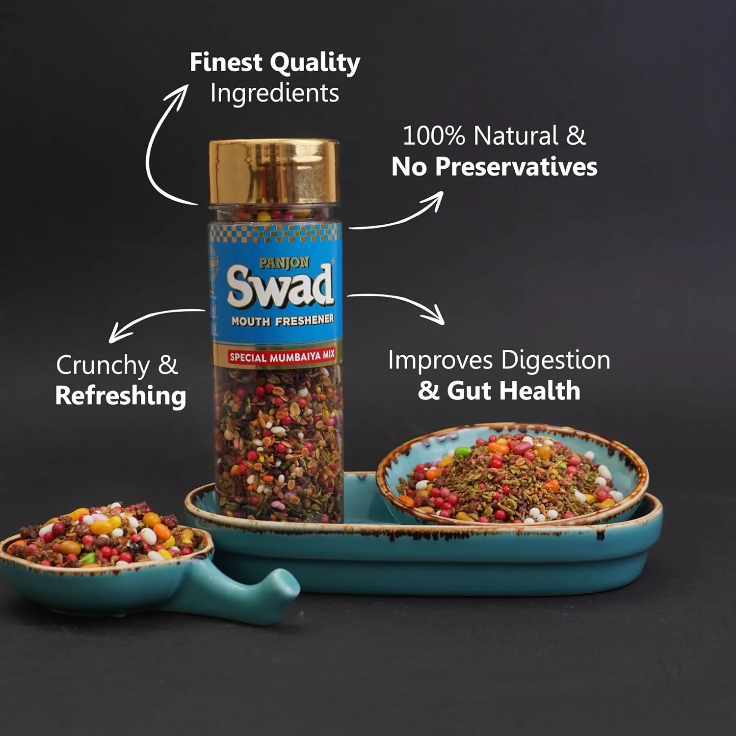 Panjon Swad Mumbaiya Mix Mukhwas 260gm, (130gm *2 Bottles) | Perfect For After-Meal Snack - Image 2