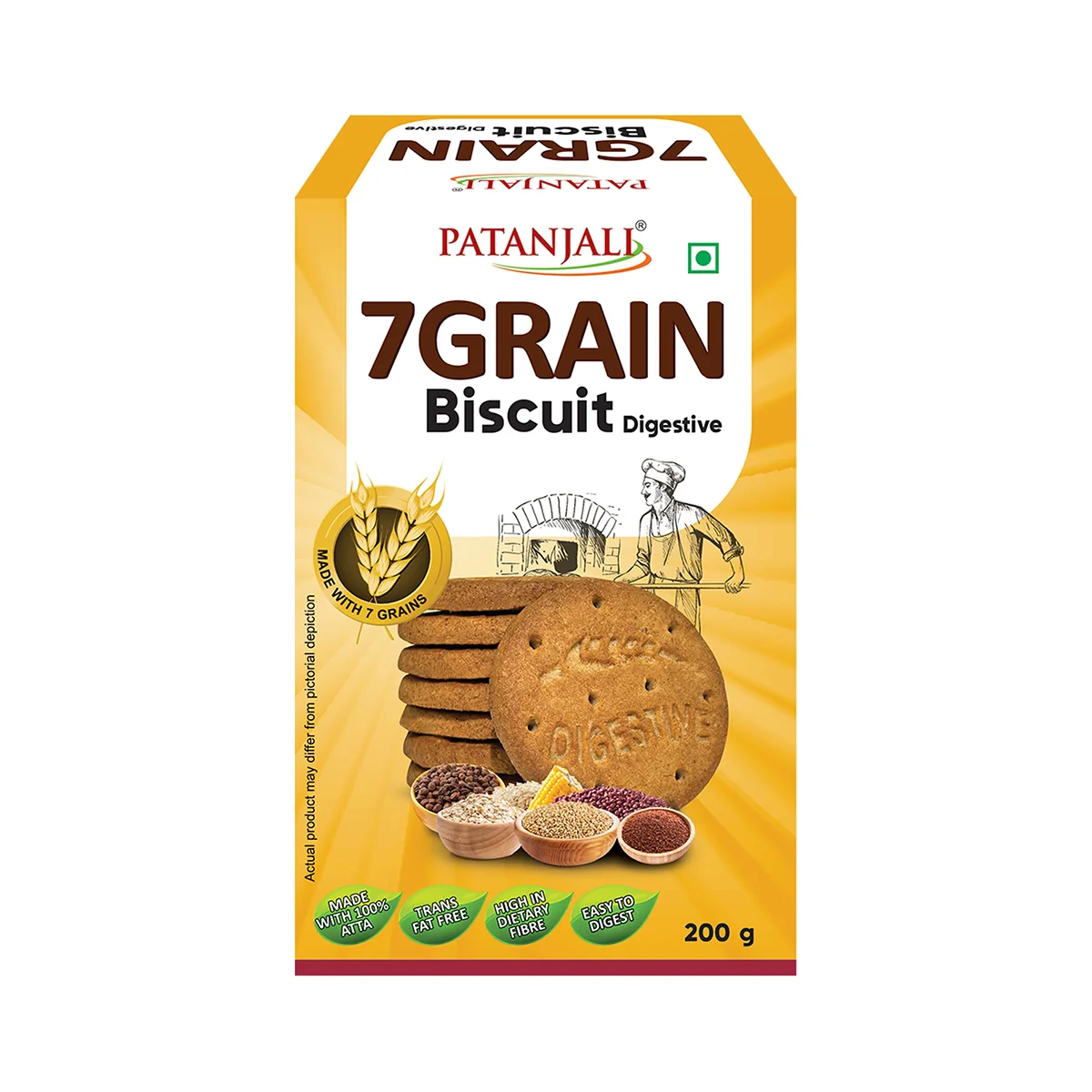 Patanjali 7 Grain Digestive Biscuit 200gm