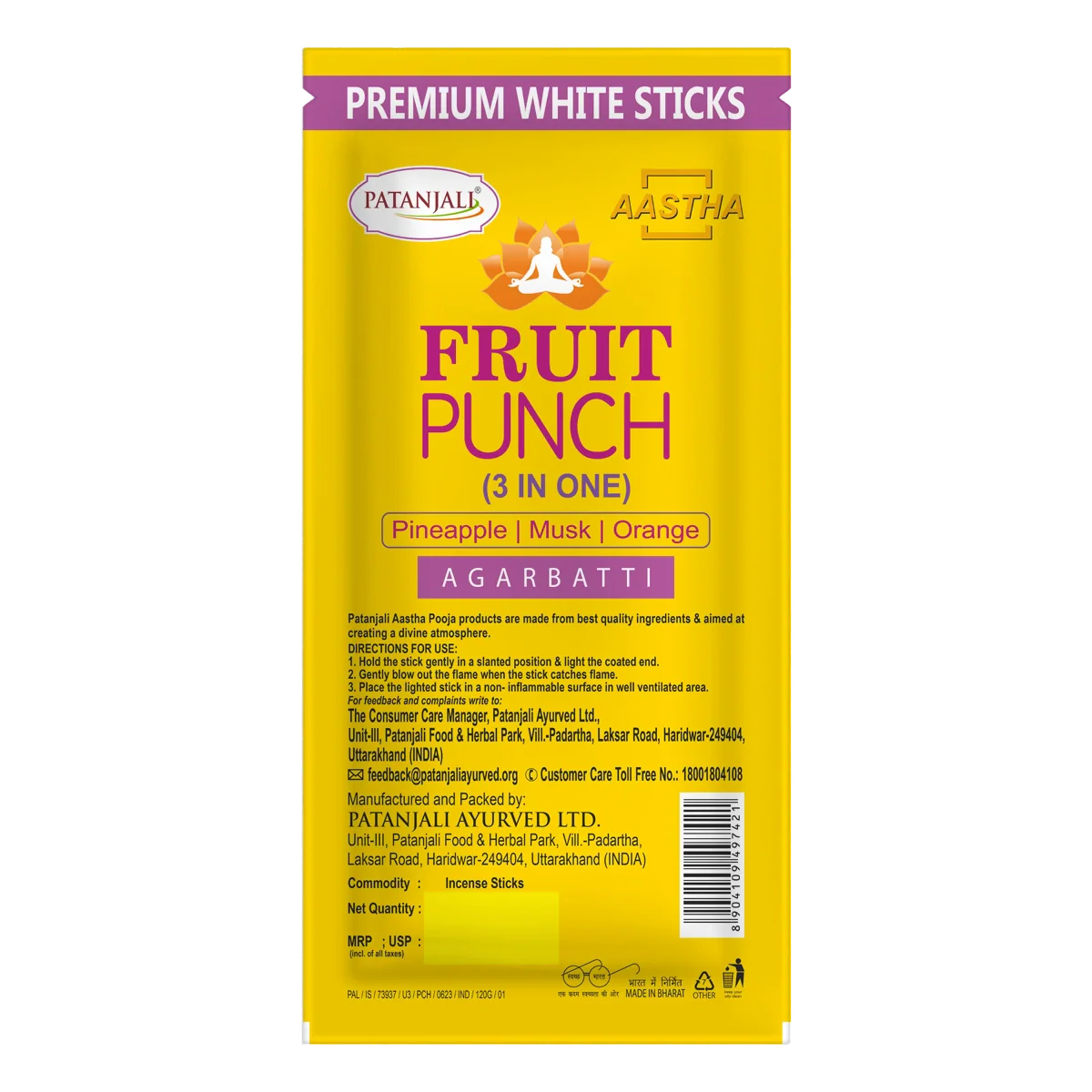 Patanjali Aastha Agarbatti W Stick Fruitpunch, New, With Soothing & Long Lasting Aroma | 110gm - Image 2