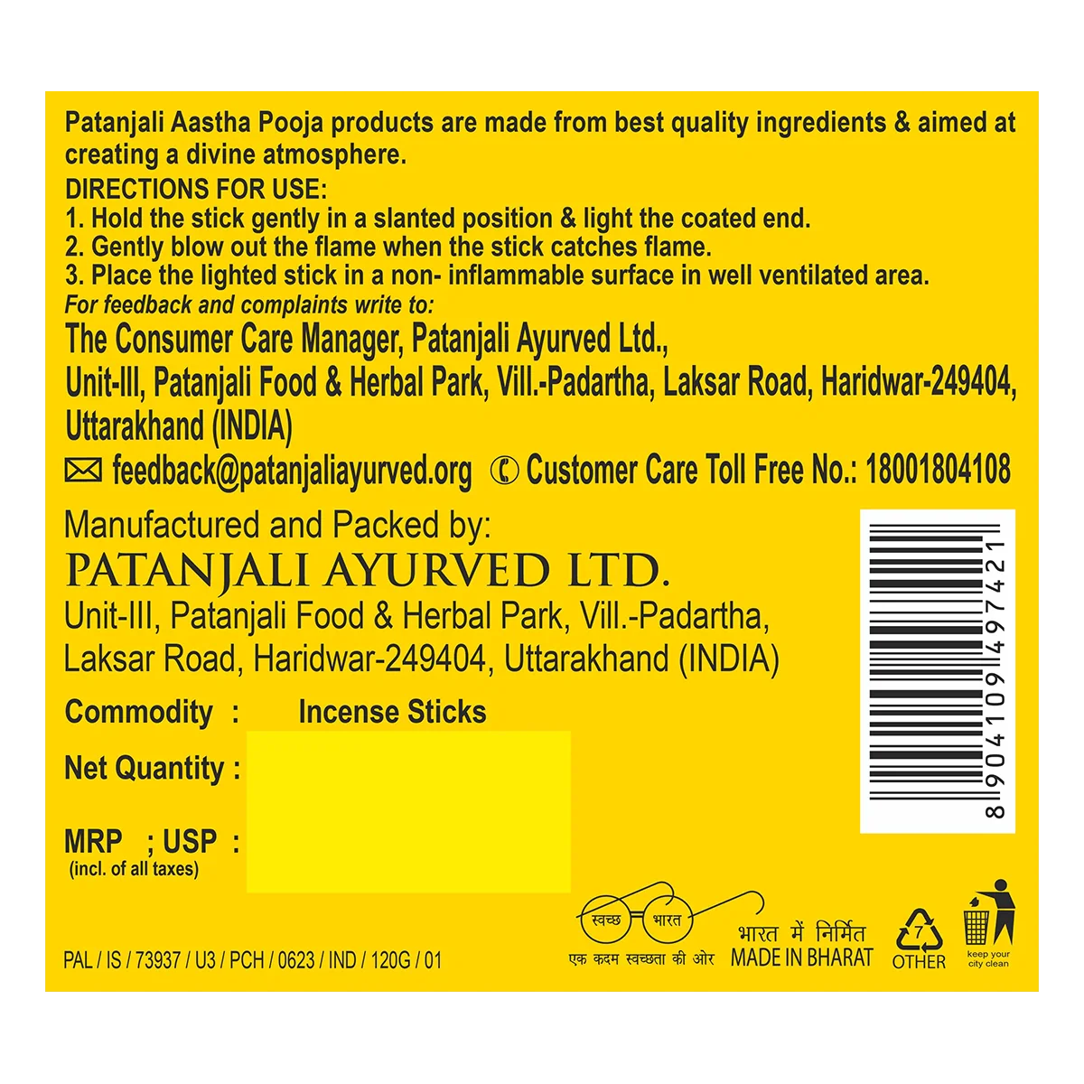 Patanjali Aastha Agarbatti W Stick Fruitpunch, New, With Soothing & Long Lasting Aroma | 110gm - Image 3