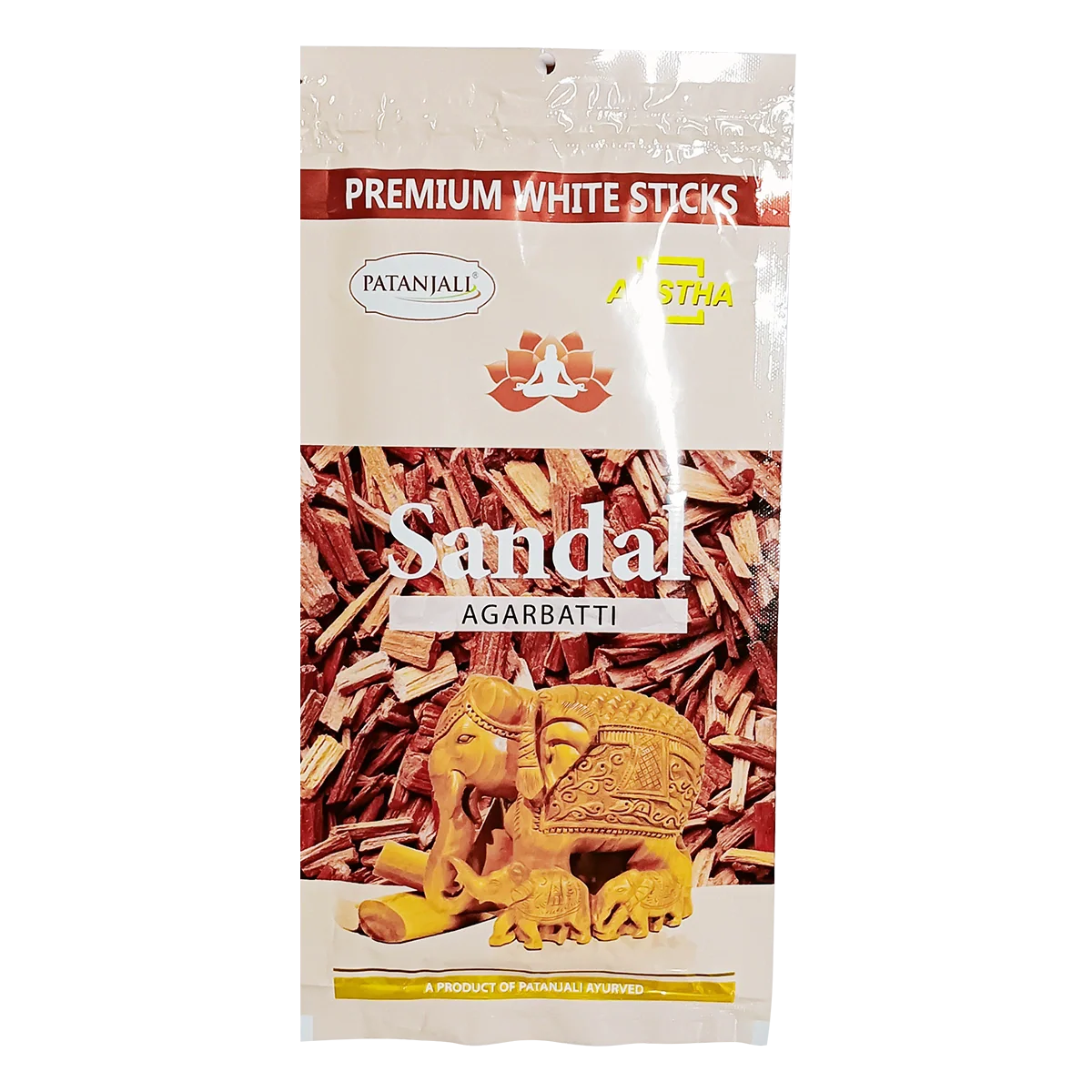 Patanjali Aastha Agarbatti W Stick Sandal, New, With Soothing & Long Lasting Aroma | 110gm